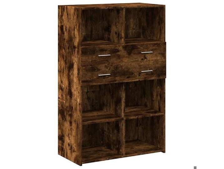 NOUVEAU Armoire Vaisselier - Buffet haut - Anti l'humidité - Chêne fumé - 80x42 5x124cm bois d'ingénierie 39998