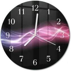 WANDUHR aus Glas Ø30 cm - Abstrakte Linien