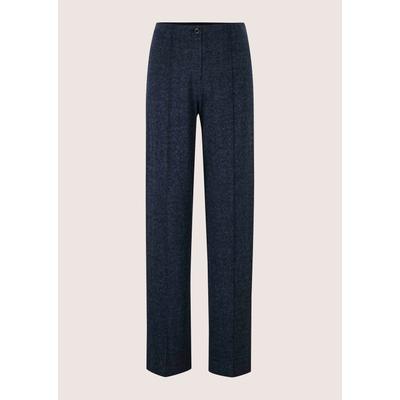 Stoffhose MADELEINE "Palazzohose Palazzohose mit weitem Bein", Damen, Gr. 18, N + K Gr, marine, multicolor, Modern, normal, Hosen Stoffhose, Hose mit weitem Bein und Biese
