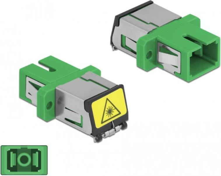 Delock vezeloptie met laserbeschermklep, SC Simplex naar SC Simplex connector, single-mode, groen
