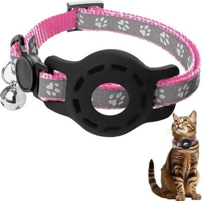Uplifted Finds Reflective AirTag Safety Cat Collar pink (no Tracker)