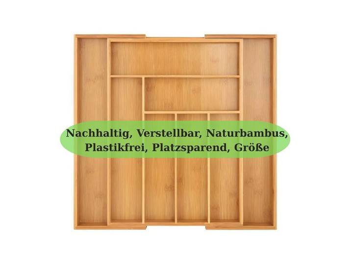 ERKUGO Besteckeinsatz Besteckkasten für Schubladen aus Bambus Für Perfekte Ordnung (Schubladenorganizer aus Bambus, 4 St., 1 Schubladenorganizer), ein nachhaltiges, stabiles und langlebiges Naturmaterial