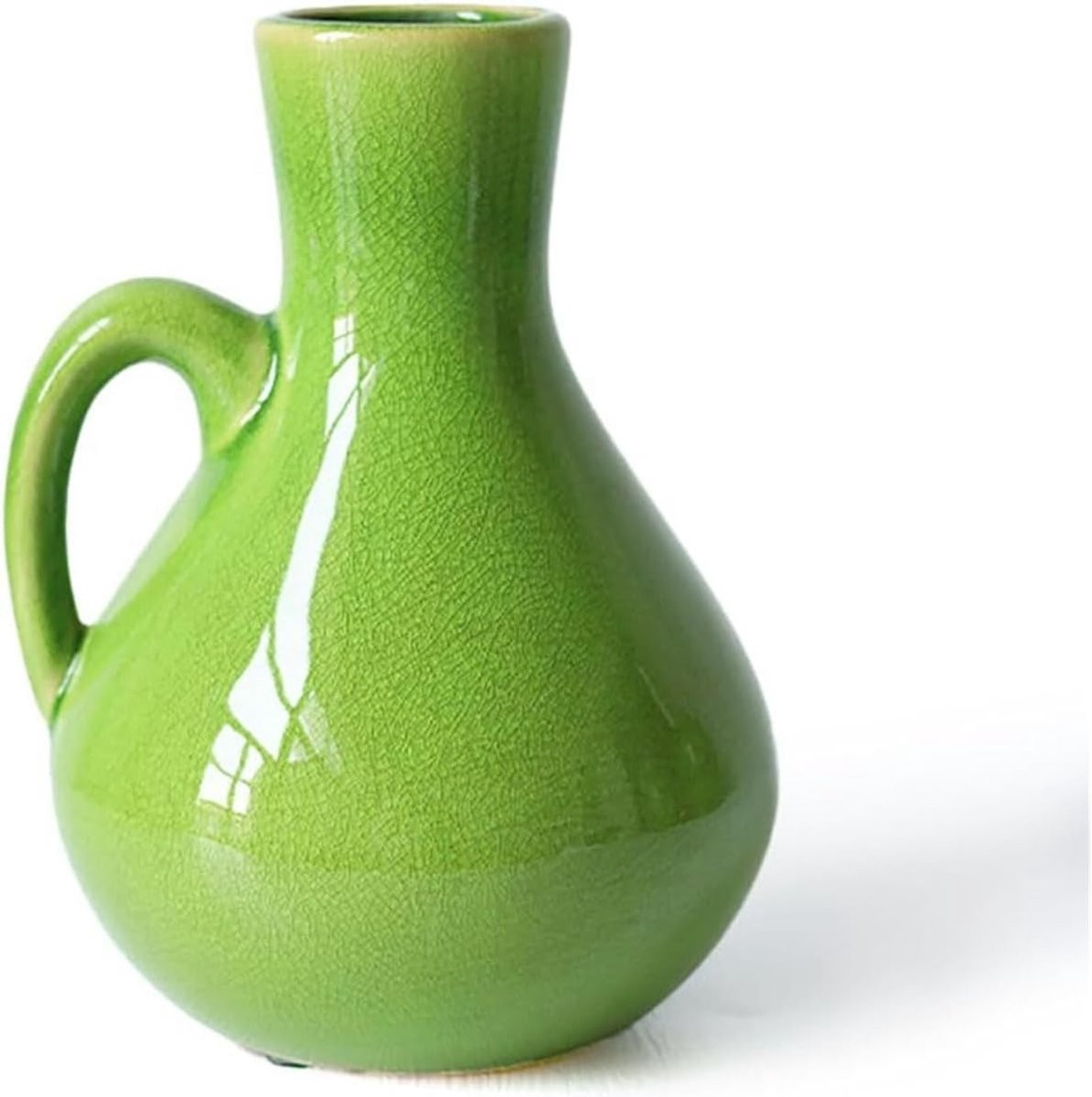 Groene keramische vaas handgemaakte decoratieve kruik Hoogte: 25 cm