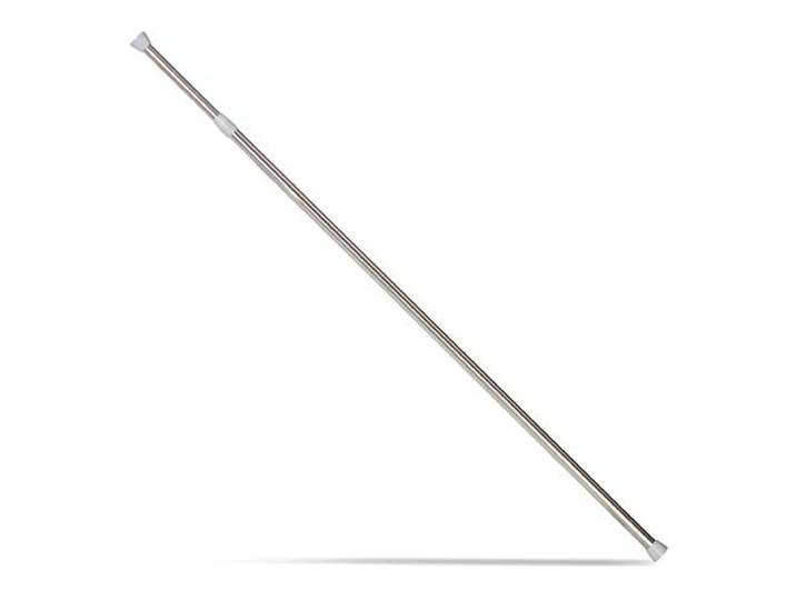 Relaxdays telescopische roede, van rvs, voor gordijnen, douchegordijn, zonder boren, douchestang, 130-220 cm, zilver