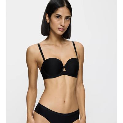 Balconette-BH TRIUMPH "Pure Micro", Damen, Gr. 90, Cup A, schwarz, Single Jersey, Obermaterial: 47% Polyamid, 36% Elasthan, 17% Polyester, clean, unifarben, Basic, BHs Balconette-BH, nahezu unsichtbar, abnehmbare Träger