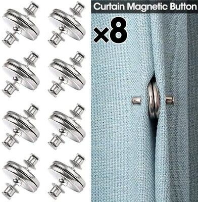 Uplift Essentials Curtain Magnetic Closure Buttons (4 Or 8 Pair Sets) 4 Pairs(17mm)