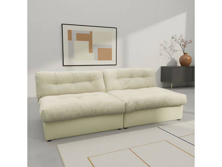 Big-Sofa DOMO COLLECTION Caleo, 242 cm breit, modularers Sofa, großzügige Polsterung, Federkern , beige, B:242cm H:85cm T:121cm, 100% Polyester, Sofas, Big-Sofa, erweiterbar mit Eck- und Sofaelement