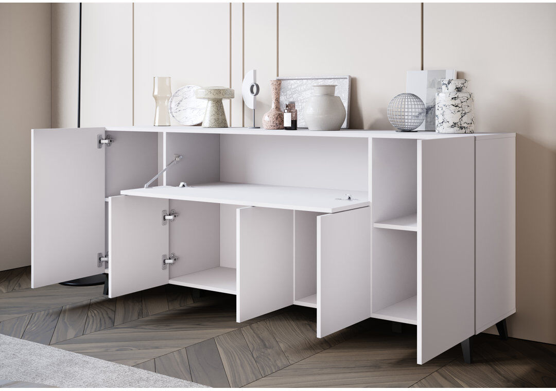 17 Stories 180 cm W Sideboard White 76cm H X 180cm W X 37.5cm D