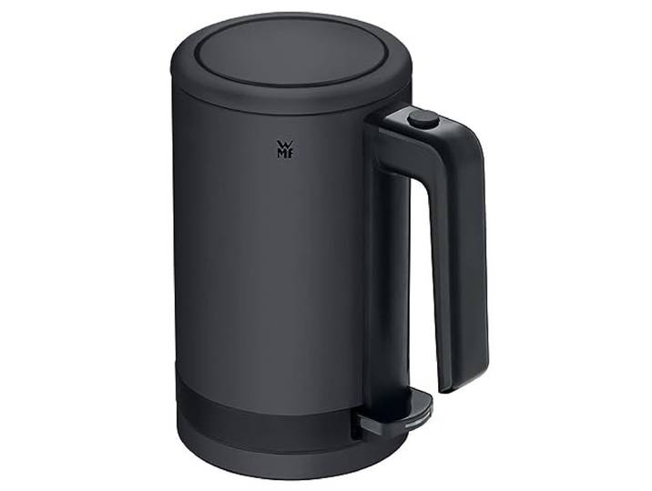 WMF Küchenminis Mini Reise-Wasserkocher Edelstahl 0,8l, elektrischer Wasserkocher mit Kalkfilter, 1800 W, kleiner Teekocher, edelstahl, schwarz