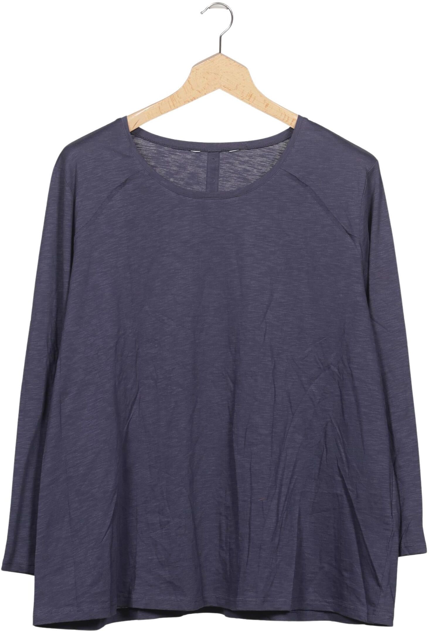Ulla Popken Damen Langarmshirt, Marineblau, Gr. 5Xl, Baumwolle - Second Hand