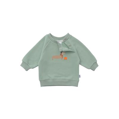 Sweatshirt LILIPUT "Dackel", Mädchen, Gr. 98/104, grün, 80% Baumwolle, 20% Polyester, bedruckt, normal, Rundhals, Sweatshirts Sweatshirt, mit niedlichem Dackel-Print