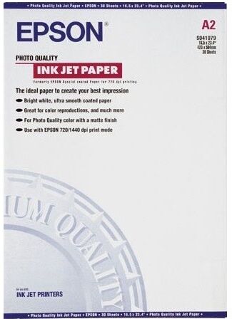 Epson Photo Quality Ink Jet Paper, DIN A2, 102g/m², 30 Sheets