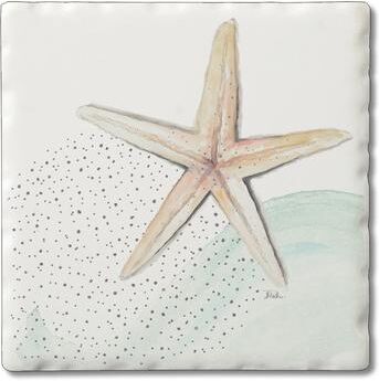 Counterart Absorbent Stone Coasters - Starfish - Set of 4 - 4x4x1.545
