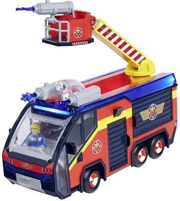 Simba Brandweerauto Jupiter met Sam de brandweerman, 2 figuren, geluid en licht en accessoires