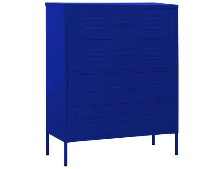 Bleu Commode salon/BUFEET - CLARENCE - Avec rangement - Bleu marine 80x35x101 5 cm - Acier LV714