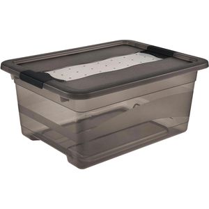 Keeeper Aufbewahrungsbox Kristallbox Cornelia, 12L, mit Deckel, Kunststoff, crystal grey, 40x30x18 cm