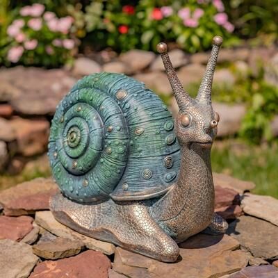 Zaer Ltd "11"" Magnesium Snail Garden Decoration ""Turbo"""