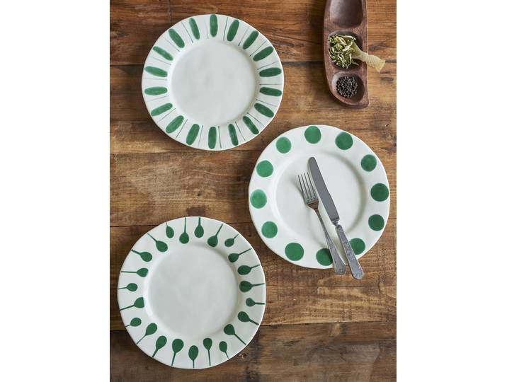 Assiette Linora ensemble de 3 Ø 28cm Vert/Vert