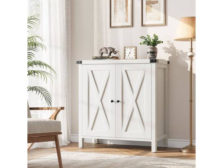 Armoire buffet campagne blanc 40x80x80cm plan travail étagère réglable cuisine salon