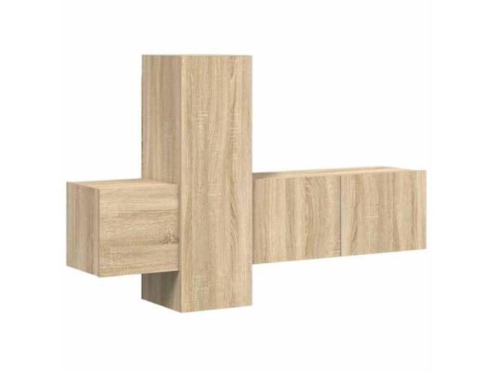 Roanoer 3-TLG. TV-Schrank Set Wandmontage Sonoma-Eiche Holzwerkstoff Platzsparendes Hängeboard-Set für Wohnzimmer und Schlafzimmer mit viel Stauraum für Medien und Dekoration.