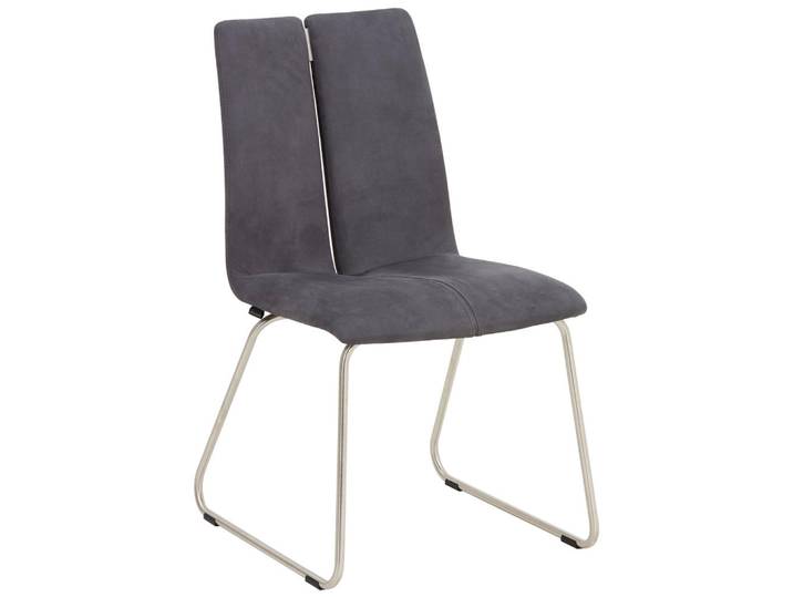 Venjakob Stuhl, Grau, Edelstahlfarben, Metall, Rundrohr, 48x91x62 cm, Dgm, Handmade in Germany, Lederauswahl, Stoffauswahl, Typenauswahl, Esszimmer, Stühle, Polsterstühle