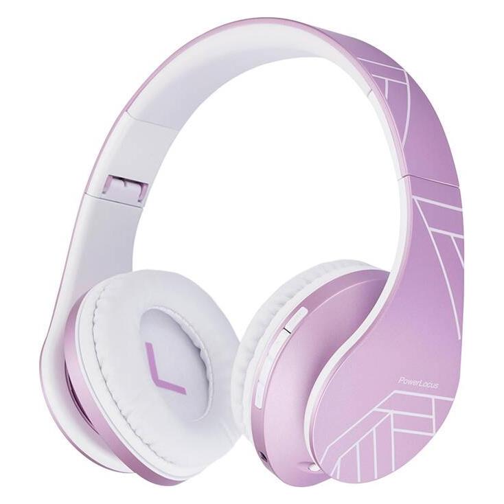 PowerLocus Wireless Headphones for kids P2 (pink-white) (pwl-p2kids-metalpurp)
