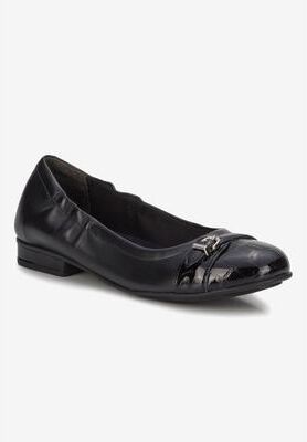 Women's Trista Flat by Easy Street in Black Leather Patent (Size 10 M)