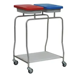 Novocal NA72 Kompakt Edelstahl 2fach Abfallwagen Edelstahl-Abfallsammler Kompakt 2-fach