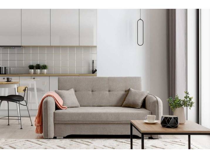 Designer Sofa Elayn mit Schlaffunktion - Beige - Luxusbetten24