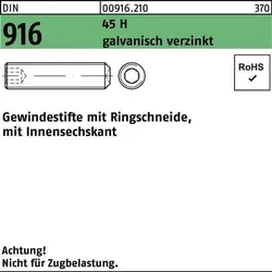 Gewindestift DIN 916 Ringschn./Innen-6kt M8x25 45 H galv.verz. 200St.