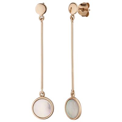 Paar Ohrhänger JOBO "Ohrringe hängend 51 mm lang", rosa (roségoldfarben), Ohrringe, Damen, Silber 925 (Sterlingsilber), 925 Silber roségold vergoldet mit Perlmutt-Einlagen