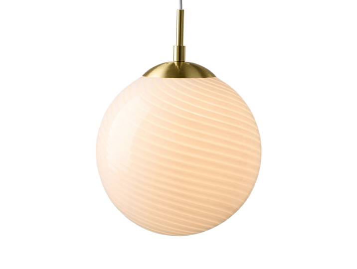 CANDY BALL Hängelampe, opal/altmessing Ø 25 cm - Halo Design - Wohnzimmer - Glas - Einflammig