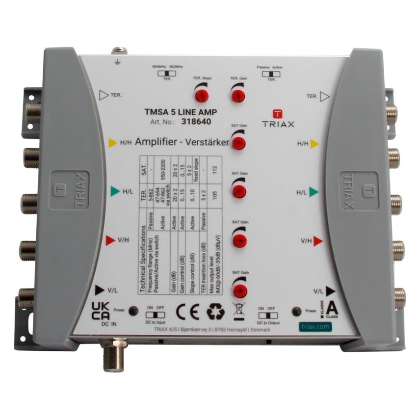 Triax TMSA 5 LINE AMP Leitungsverstärker mit 5 Eingängen und 20dB Verstärkung Amplifier (Verstärker) (318640)