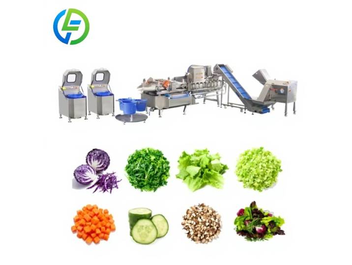 Ligne de production de salades fraîches personnalisée : machine à couper, laver et essorer le chou et les légumes