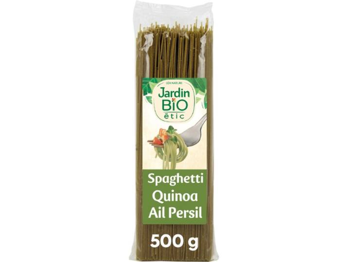 JARDIN BIO ETIC Spaghetti Colorés Bio au Quinoa, Persil et Ail 500 g
