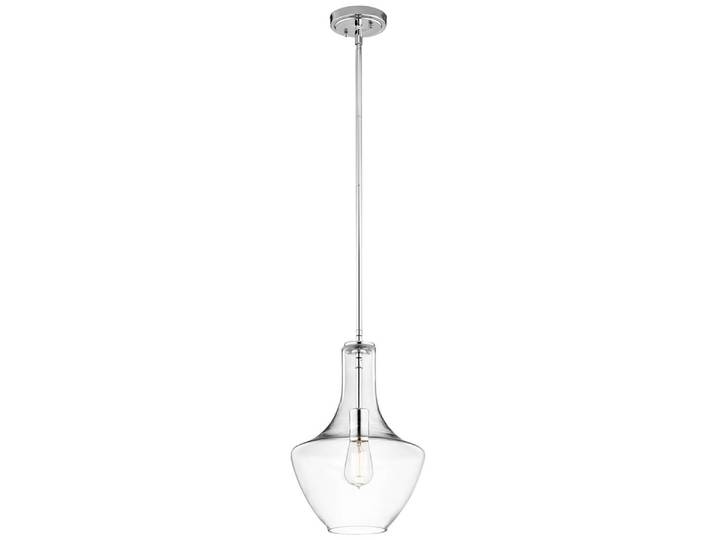 Lampe suspendue avec abat-jour en verre chromé Everly 1xE27 60W Kichler