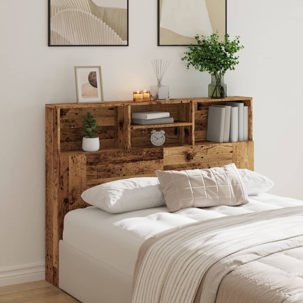 Alpen Home Melby Headboard Cabinet Old Wood King (5')