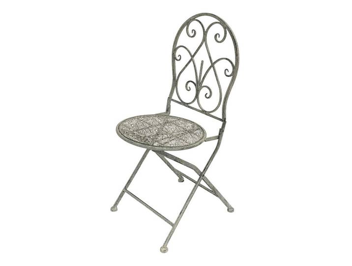 DanDiBo Gartenstuhl Metall Grau Weiß 96127, 40x92x14 cm, Gartenmöbel, Gartensessel, Gartenstühle