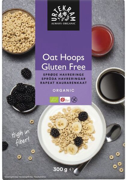 Urtekram Øko Glutenfri Oat Hoops, 300 G