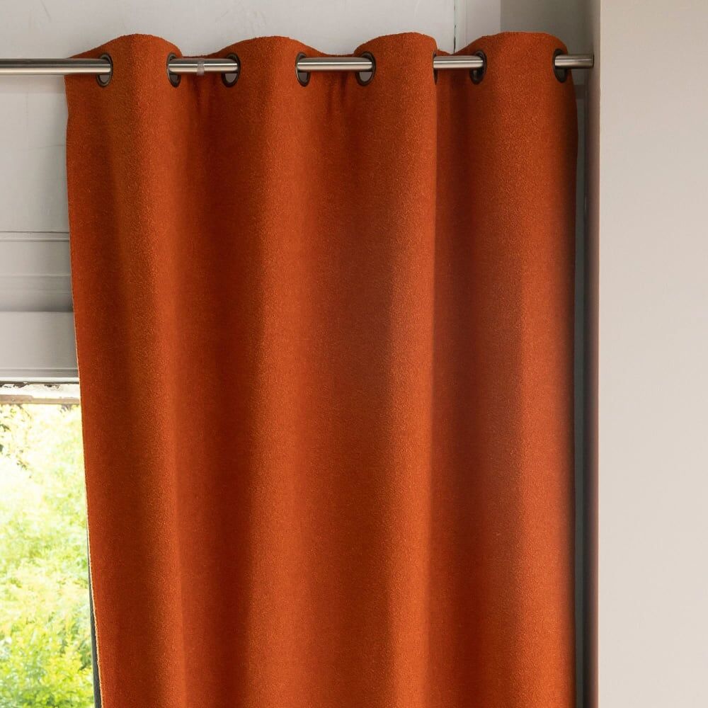 Becquet Rideau occultant en polyester orange 140x250cm Orange 250x250x140cm