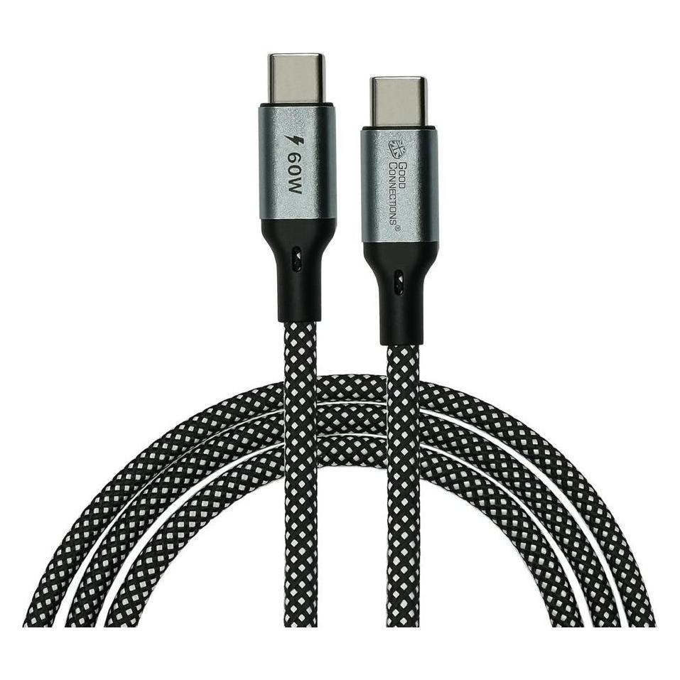 Good Connections Good Connection Magnet USB 2.0 Spiralk. 60W, schw./weiss, 1m (1.50 m, USB 4, 240 W) (2404-MT015S)