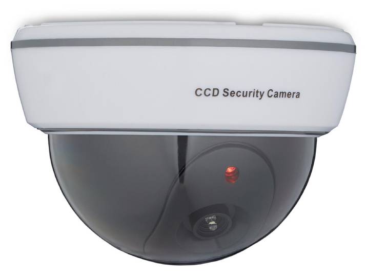 2 caméras factices\, voyant LED clignotant\, pour l'intérieur et l'extérieur\, dissuasion contre les cambrioleurs\, caméra de surveillance factice\, blanche