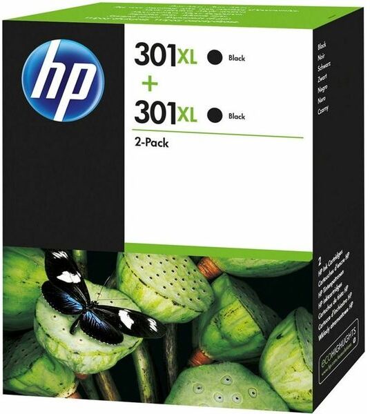 HP 301XL (D8J45AE) Druckerpatrone - 2x Schwarz - Hoher Kapazität - Multipack