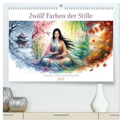 Zwölf Farben der Stille (hochwertiger Premium Wandkalender 2027 DIN A2 quer), Kunstdruck in Hochglanz