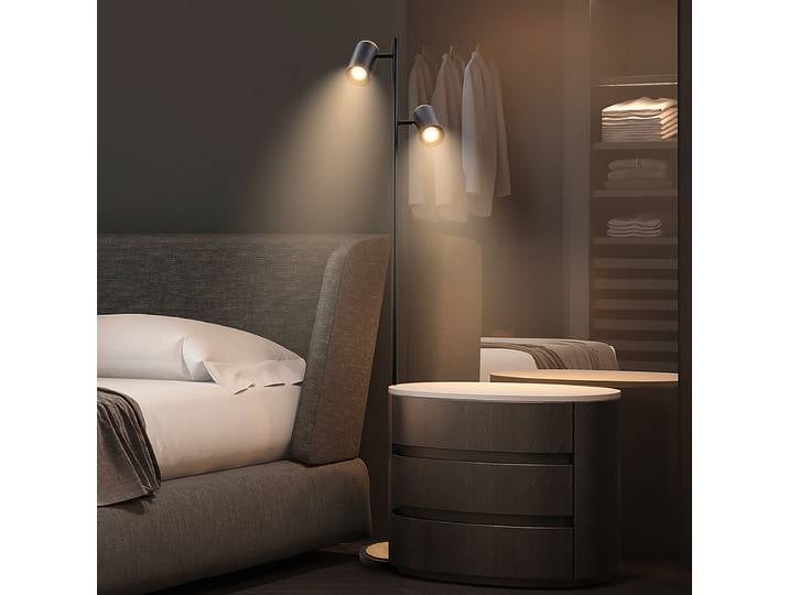 Lampadaire 26 x 160 x 26cm Noir/Noir Matériau : Métal Surface en métal : Enduit par poudrage Type de métal : Aluminium LED GU10