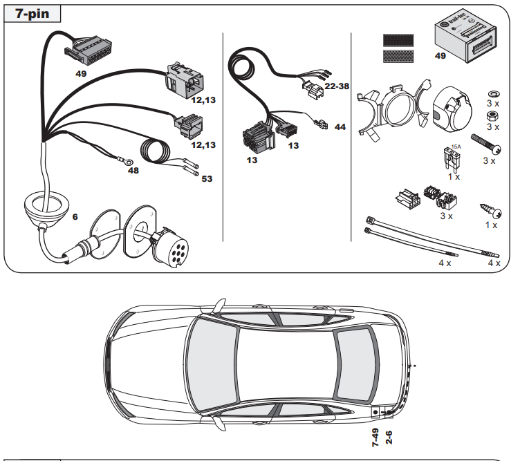 FAISCEAU SPECIFIQUE 7 BROCHES POUR LAMBORGHINI URUS (08/23-)