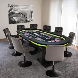 HOME DELUXE LED Pokertisch FLUSH - Für 9 Personen