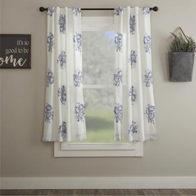 VHC Brands Lydia Blue Short Panel Set of 2