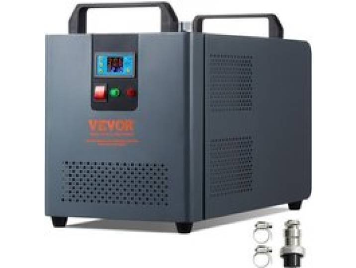 VEVOR Industrieller Wasserkühler, KH-6000, 200 W industrielles Wasserkühler-Kühlsystem mit Kompressor, 12 l Wassertankkapazität, 7,8 l/min max. Durchflussrate, für Kühlmaschine für CO2-Lasergravurmaschinen