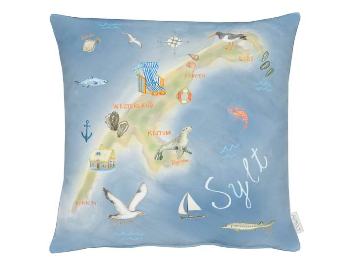 Coussin 6746 Bleu/Bleu 45 x 45 x 10cm Tissu mélangé